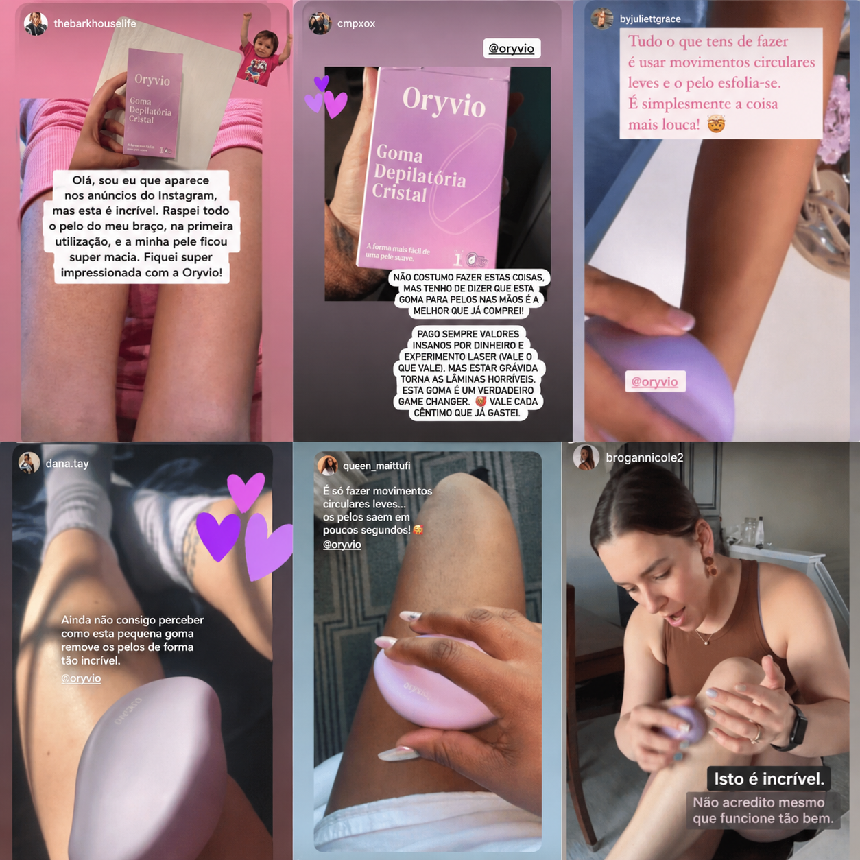 Goma depilatória ORYVIO SmoothTouch™ - Uma pele suave em segundos, sem lâminas, sem dor.